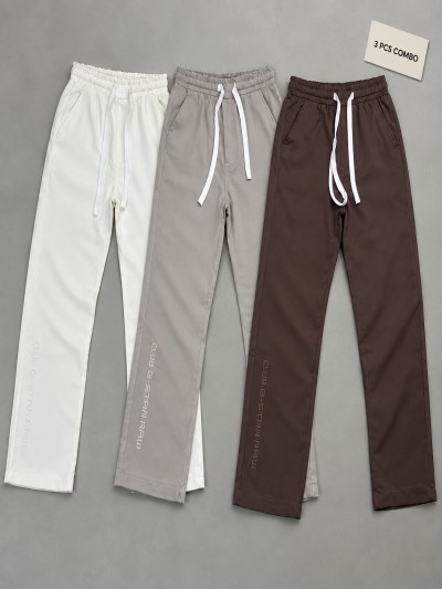 korean Club Baggy Trouser Club G Star RAW Ash,White & Coffee Combo