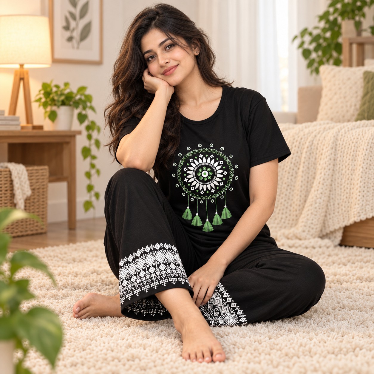 Ladies Wear Premium cotton Suit black
