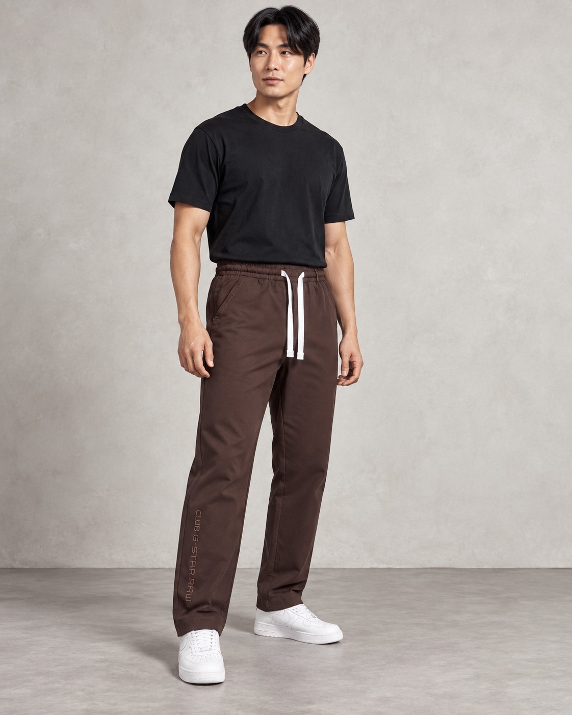 korean Club Baggy Trouser Club G Star Black & Coffee