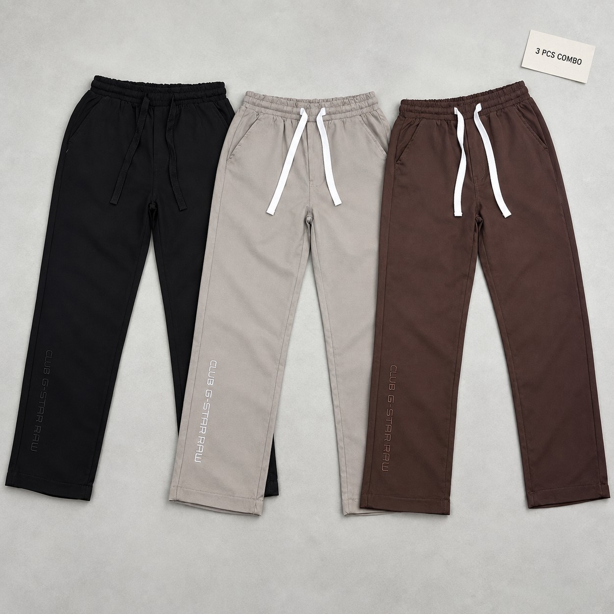 korean Club Baggy Trouser Club G Star RAW Black,Ash & Coffee Combo